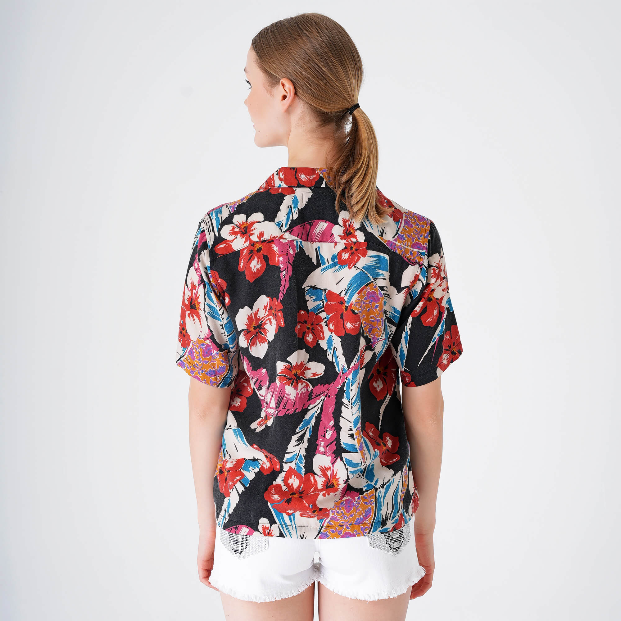 Yves Saint Laurent - Floral Print Lyocell Short Sleeved Shirt